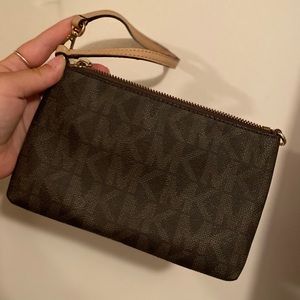 Brown Michael Kors Wristlet